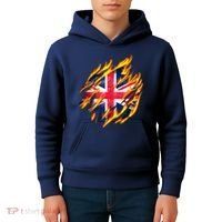 United Kingdom Flame Flag Kids Hoodie thumb 4