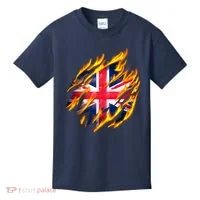 United Kingdom Flame Flag Kids T-Shirt thumb 0