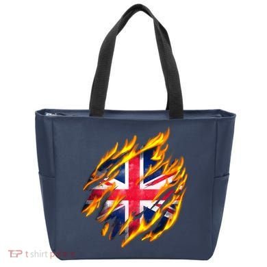 United Kingdom Flame Flag Tote Bag