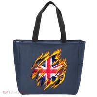 United Kingdom Flame Flag Tote Bag thumb 0