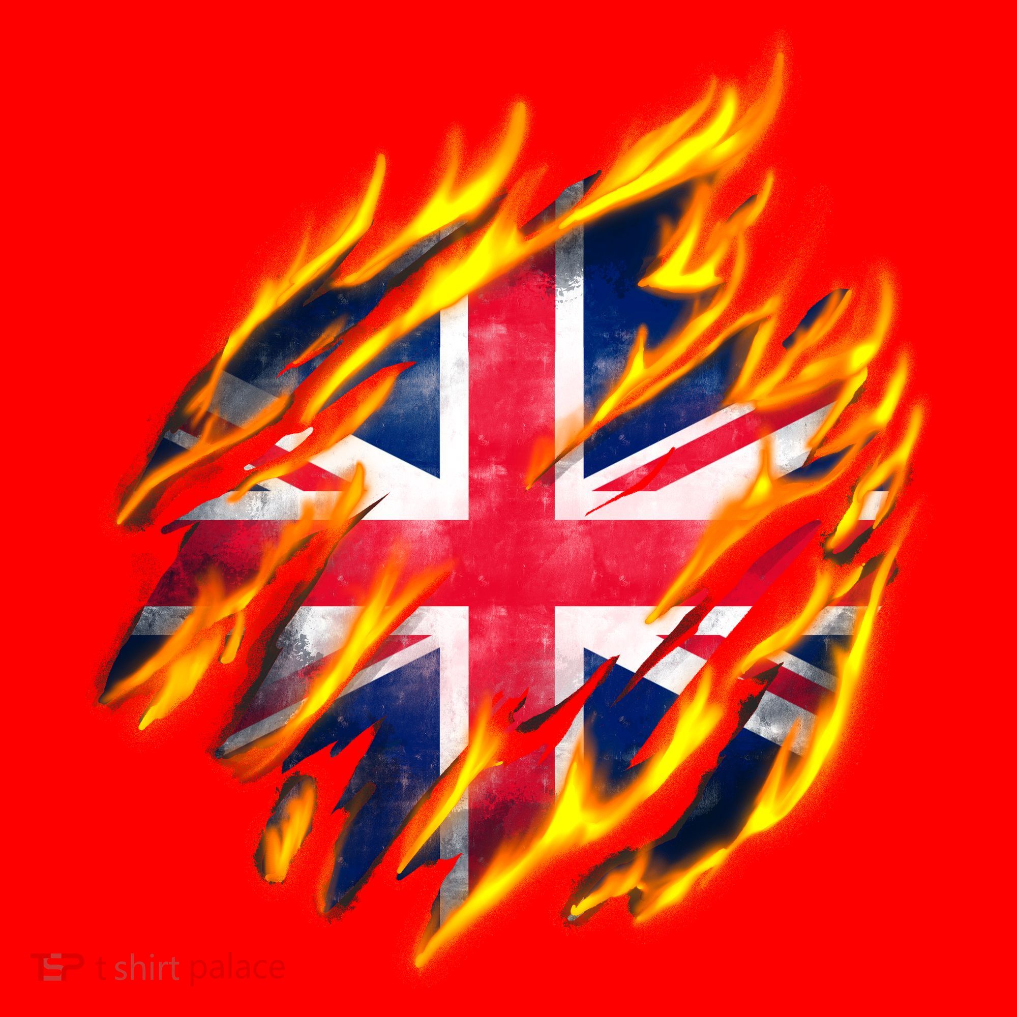 United Kingdom Flame Flag Santa Hat