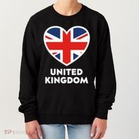 United Kingdom Flag Heart Shaped England Union Jack Gift Women's Sweatshirt thumb 0