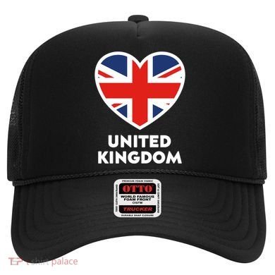United Kingdom Flag Heart Shaped England Union Jack Gift Hat