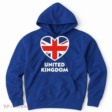 United Kingdom Flag Heart Shaped England Union Jack Gift Hoodie