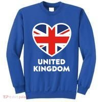 United Kingdom Flag Heart Shaped England Union Jack Gift Sweatshirt thumb 0