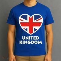 United Kingdom Flag Heart Shaped England Union Jack Gift T-Shirt thumb 3