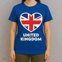 United Kingdom Flag Heart Shaped England Union Jack Gift T-Shirt thumb 4