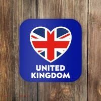 United Kingdom Flag Heart Shaped England Union Jack Gift Coaster thumb 0