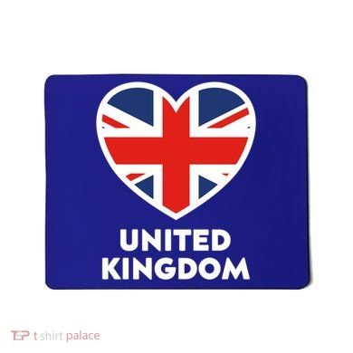 United Kingdom Flag Heart Shaped England Union Jack Gift Mousepad