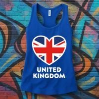 United Kingdom Flag Heart Shaped England Union Jack Gift Women's Tank Top thumb 3