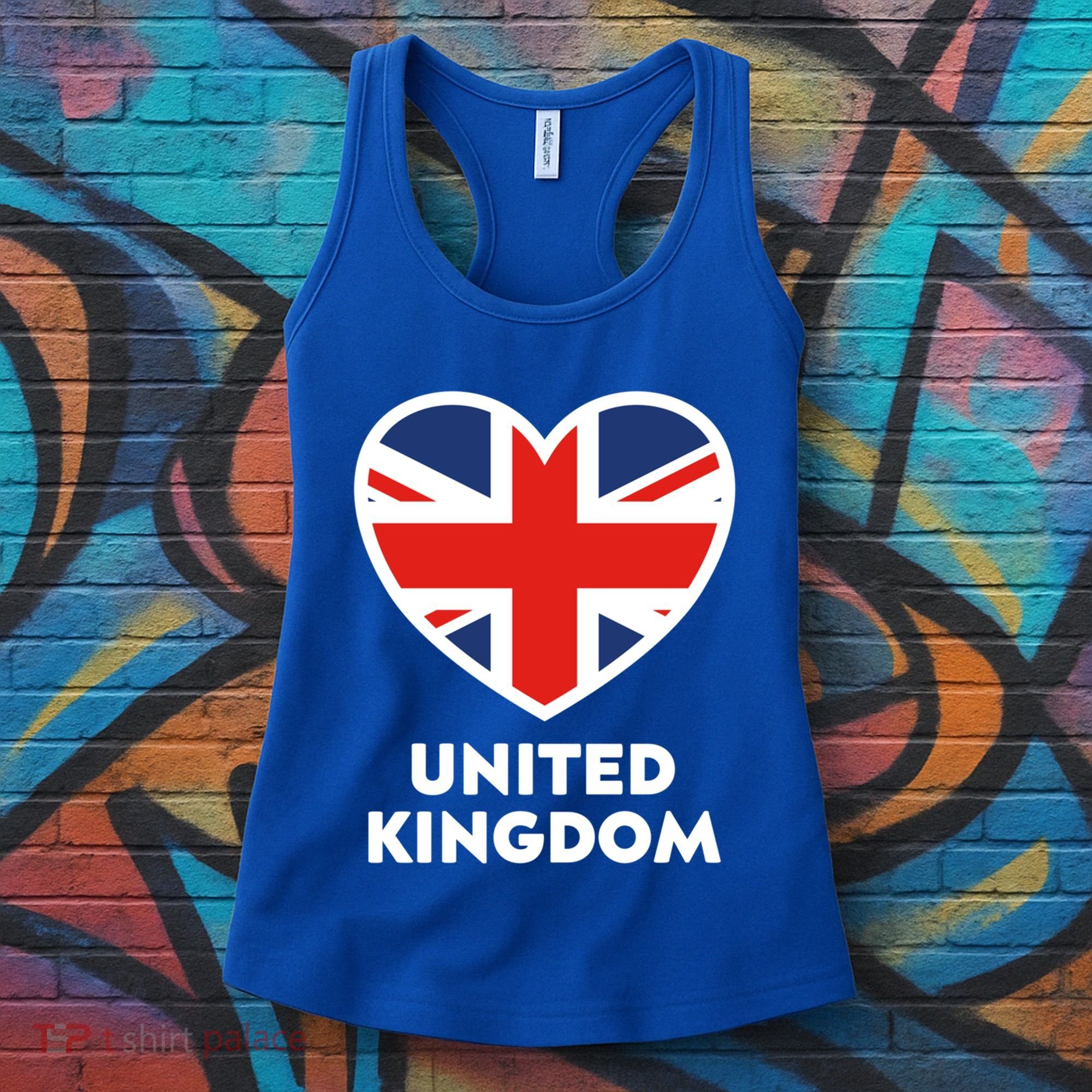United Kingdom Flag Heart Shaped England Union Jack Gift Women's Tank Top
