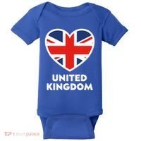 United Kingdom Flag Heart Shaped England Union Jack Gift Baby Bodysuit thumb 0