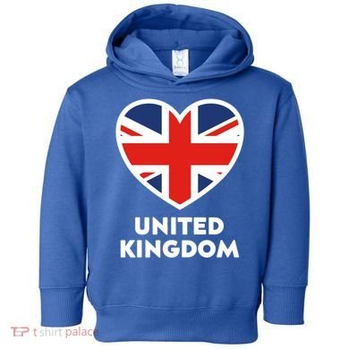 United Kingdom Flag Heart Shaped England Union Jack Gift Toddler Hoodie
