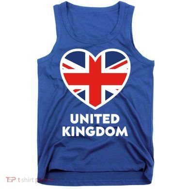 United Kingdom Flag Heart Shaped England Union Jack Gift Tank Top