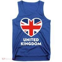 United Kingdom Flag Heart Shaped England Union Jack Gift Tank Top thumb 0