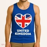 United Kingdom Flag Heart Shaped England Union Jack Gift Tank Top thumb 3
