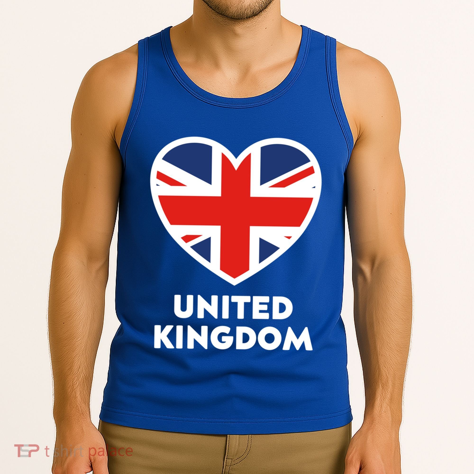 United Kingdom Flag Heart Shaped England Union Jack Gift Tank Top