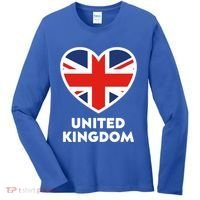 United Kingdom Flag Heart Shaped England Union Jack Gift Women's Long Sleeve Shirt thumb 0