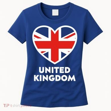 United Kingdom Flag Heart Shaped England Union Jack Gift Women's T-Shirt