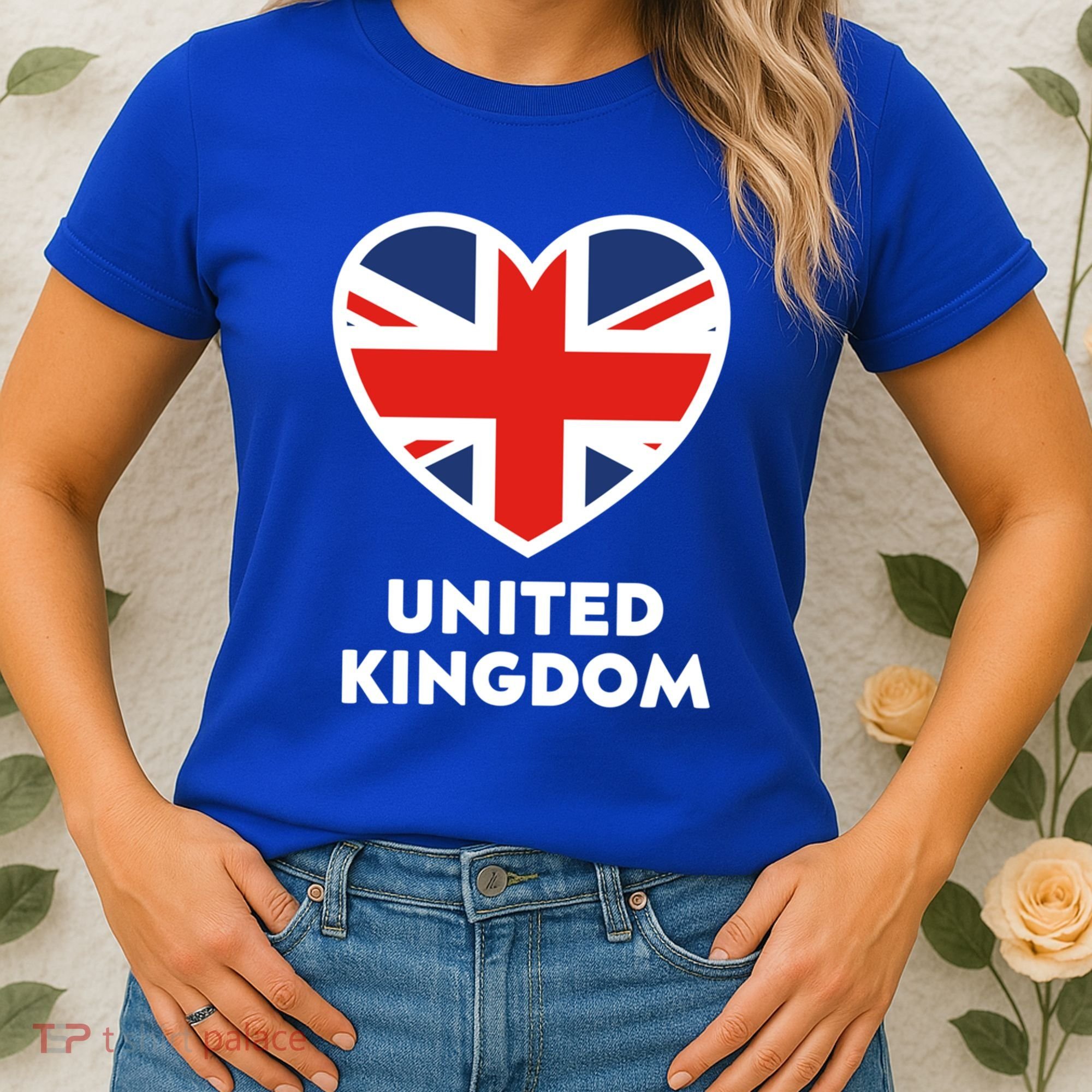 United Kingdom Flag Heart Shaped England Union Jack Gift Women's T-Shirt