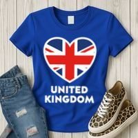United Kingdom Flag Heart Shaped England Union Jack Gift Women's T-Shirt thumb 3