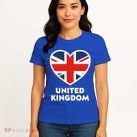 United Kingdom Flag Heart Shaped England Union Jack Gift Women's T-Shirt thumb 4