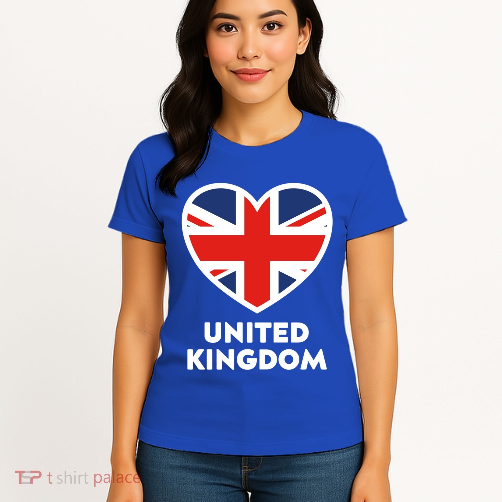 United Kingdom Flag Heart Shaped England Union Jack Gift Women's T-Shirt