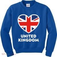 United Kingdom Flag Heart Shaped England Union Jack Gift Kids Sweatshirt thumb 0