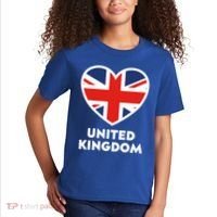 United Kingdom Flag Heart Shaped England Union Jack Gift Kids T-Shirt thumb 2