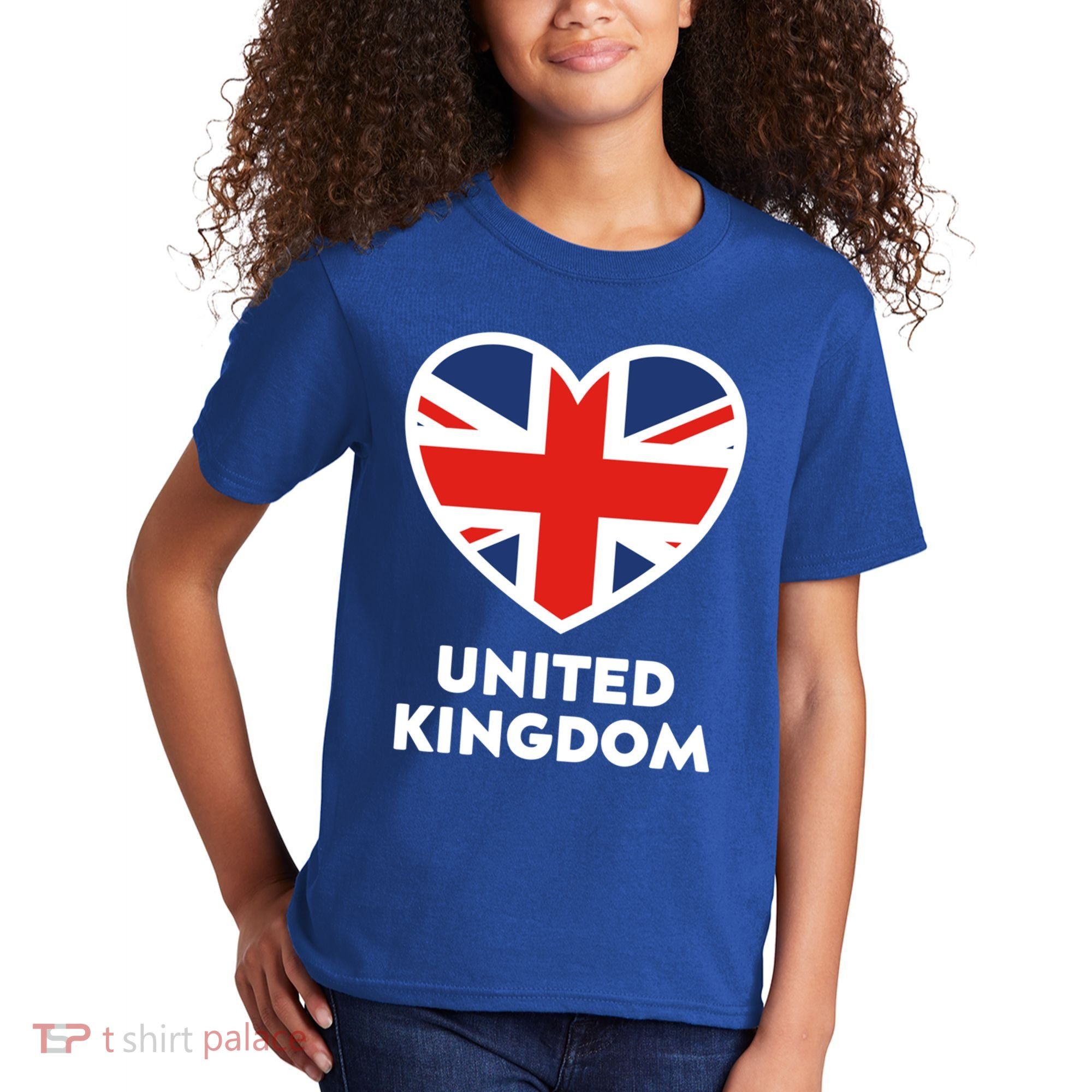 United Kingdom Flag Heart Shaped England Union Jack Gift Kids T-Shirt