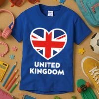 United Kingdom Flag Heart Shaped England Union Jack Gift Kids T-Shirt thumb 3