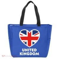 United Kingdom Flag Heart Shaped England Union Jack Gift Tote Bag thumb 0