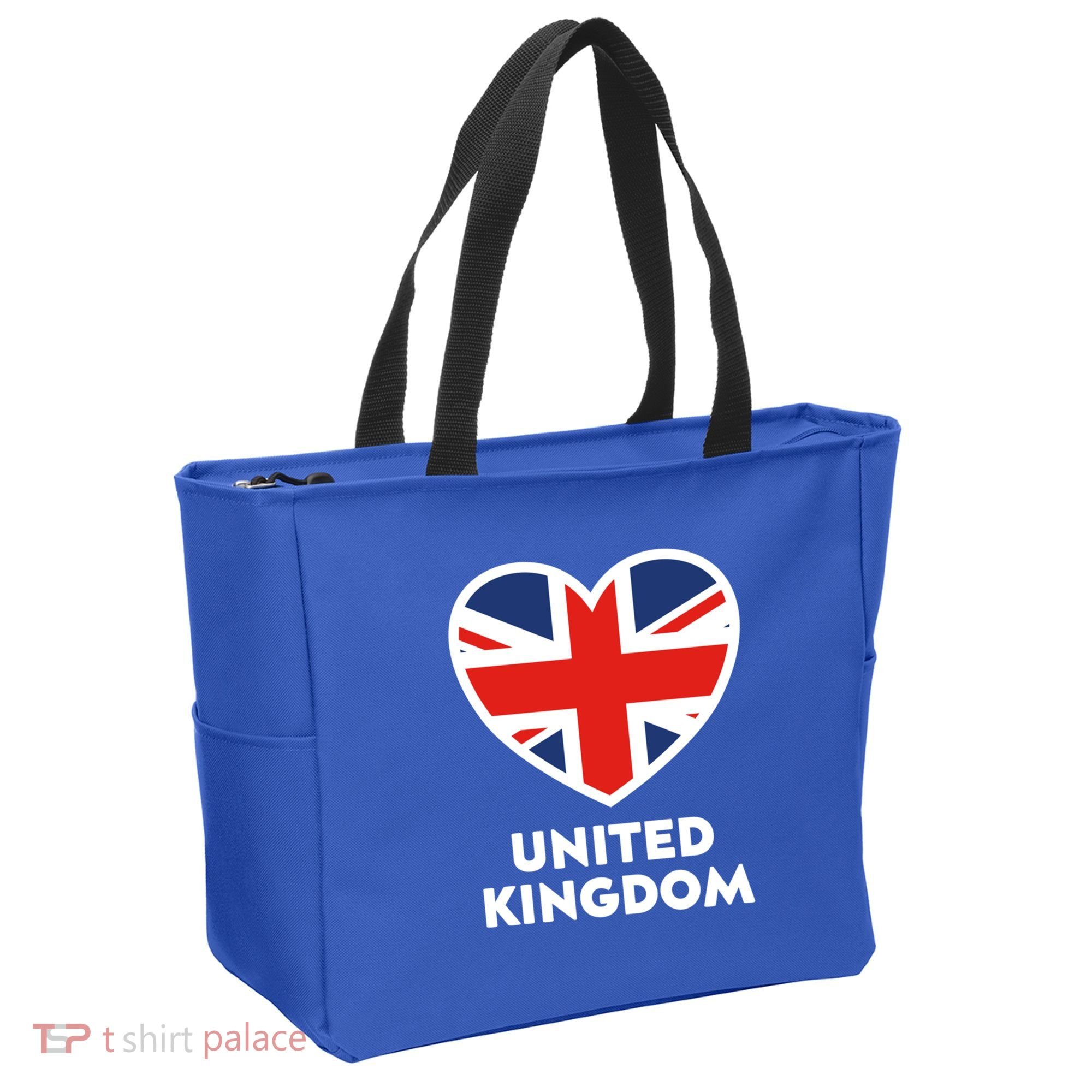 United Kingdom Flag Heart Shaped England Union Jack Gift Tote Bag