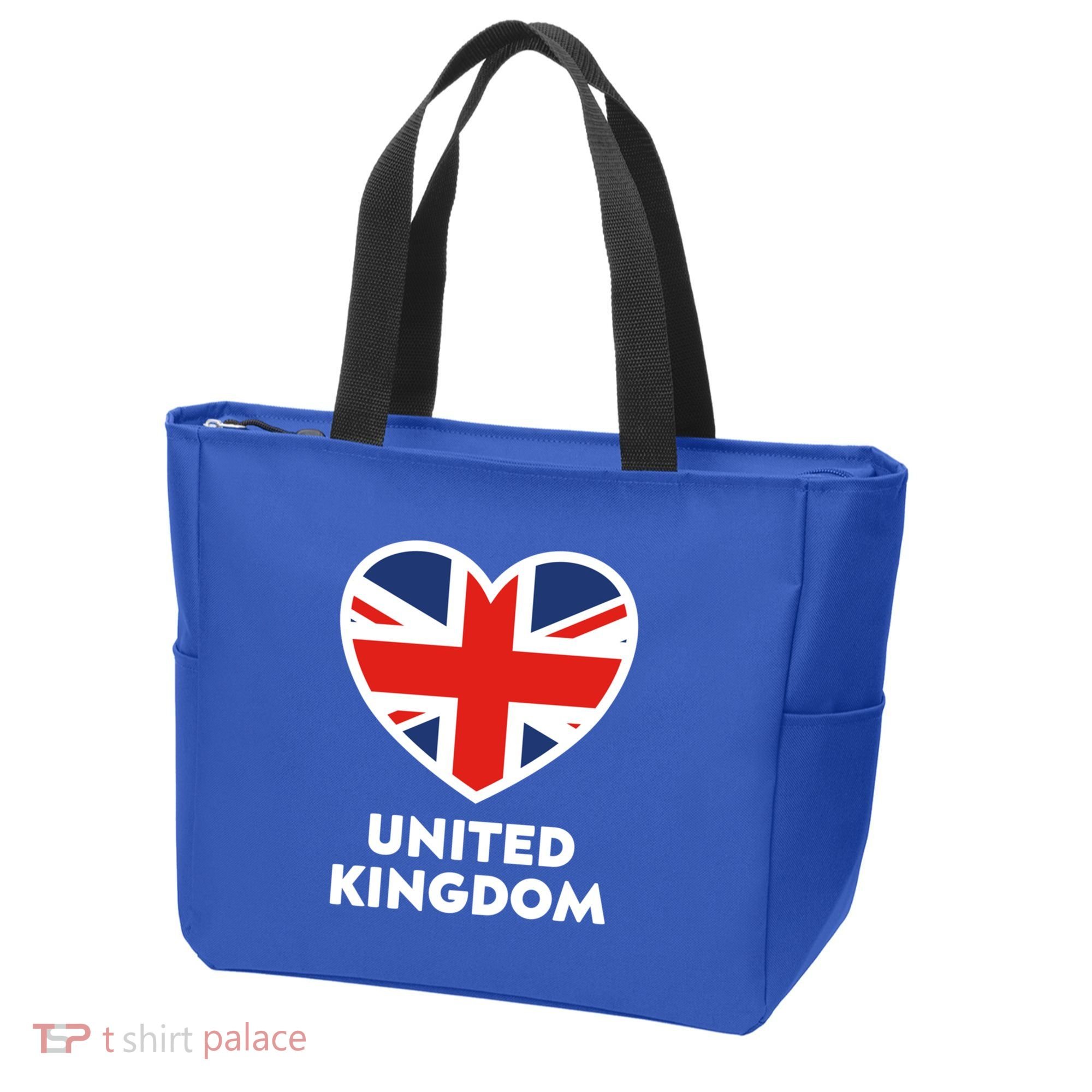 United Kingdom Flag Heart Shaped England Union Jack Gift Tote Bag