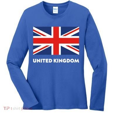United Kingdom Flag White Blue And Red England Union Jack Gift Women's Long Sleeve Shirt