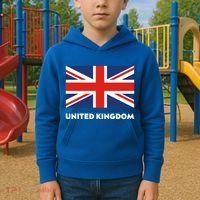 United Kingdom Flag White Blue And Red England Union Jack Gift Kids Hoodie thumb 2