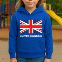 United Kingdom Flag White Blue And Red England Union Jack Gift Kids Hoodie thumb 3