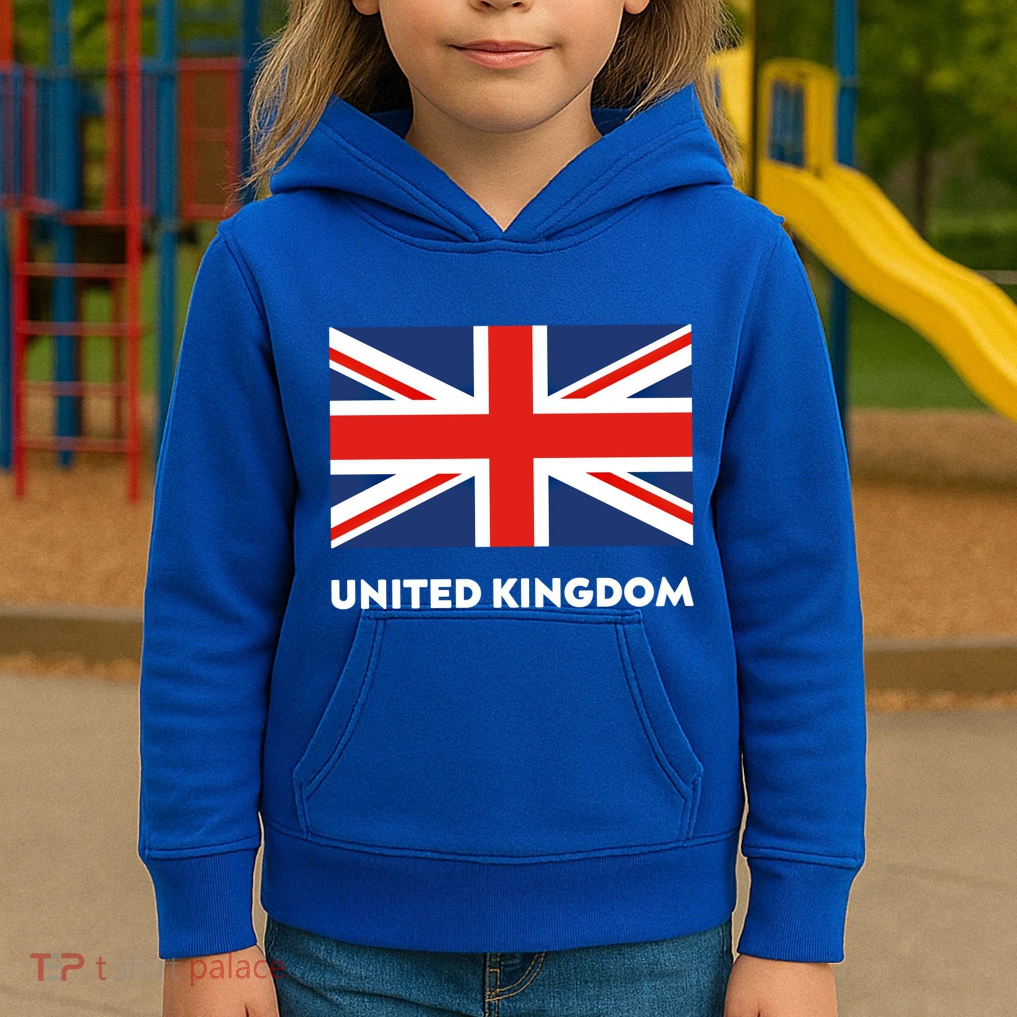 United Kingdom Flag White Blue And Red England Union Jack Gift Kids Hoodie
