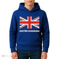 United Kingdom Flag White Blue And Red England Union Jack Gift Kids Hoodie thumb 4
