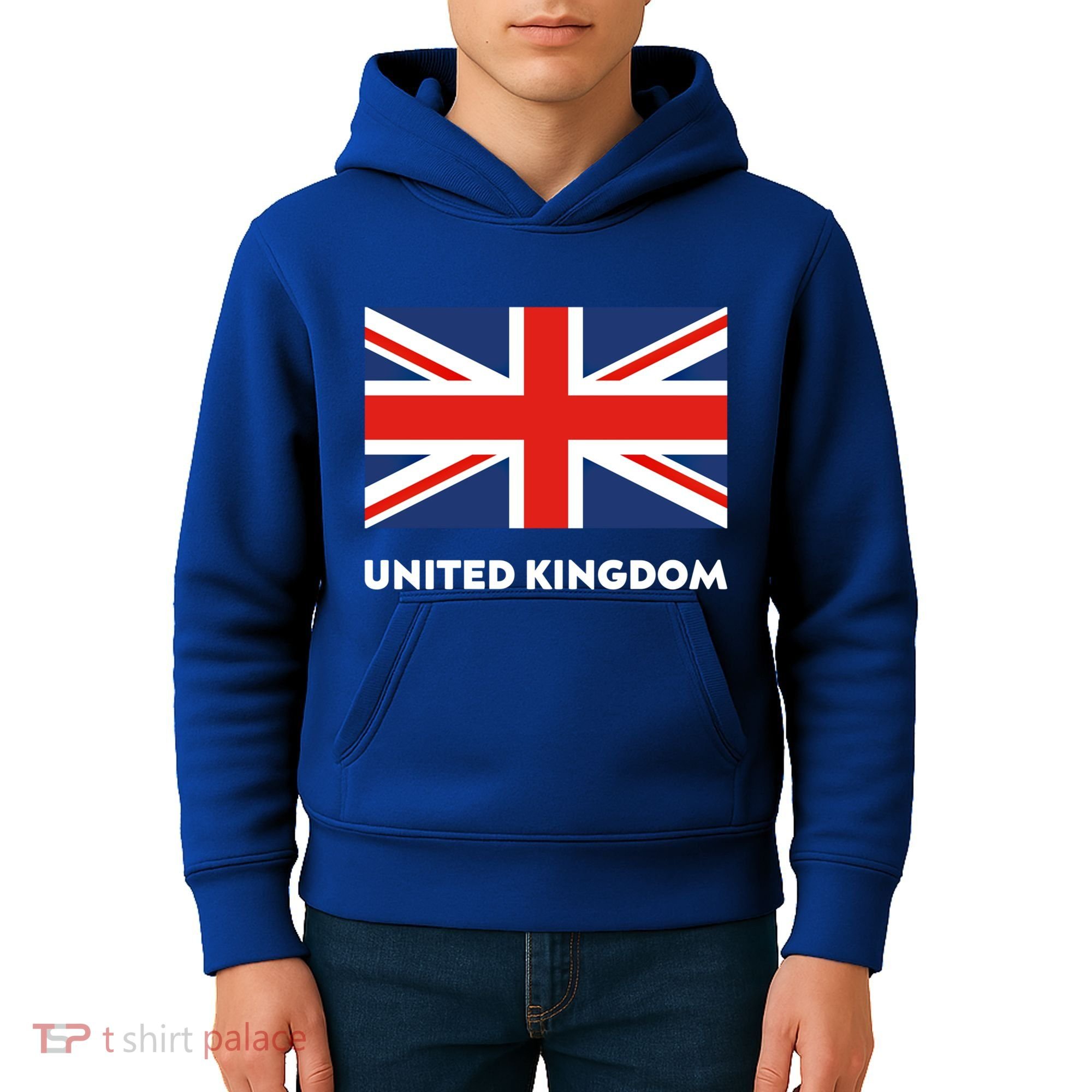 United Kingdom Flag White Blue And Red England Union Jack Gift Kids Hoodie