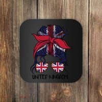 United Kingdom Flag Messy Girl Bun Coaster thumb 0