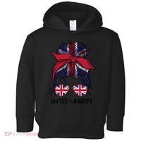 United Kingdom Flag Messy Girl Bun Toddler Hoodie thumb 0