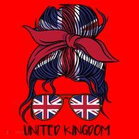 United Kingdom Flag Messy Girl Bun Santa Hat thumb 1