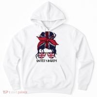 United Kingdom Flag Messy Girl Bun Hoodie thumb 0