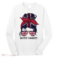 United Kingdom Flag Messy Girl Bun Long Sleeve Shirt thumb 0
