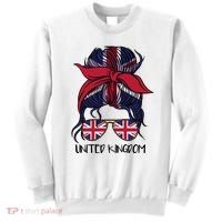 United Kingdom Flag Messy Girl Bun Sweatshirt thumb 0