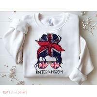 United Kingdom Flag Messy Girl Bun Sweatshirt thumb 2