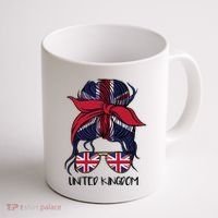 United Kingdom Flag Messy Girl Bun Coffee Mug thumb 1