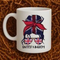 United Kingdom Flag Messy Girl Bun Coffee Mug thumb 2