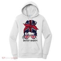 United Kingdom Flag Messy Girl Bun Women's Hoodie thumb 0